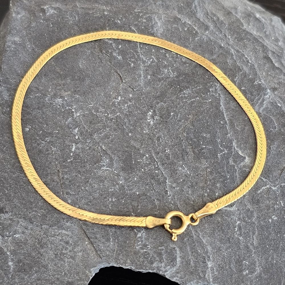 💛 14k Gold Vintage Aurafin Herringbone Bracelet 💛